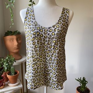 Silk leopard print tank top